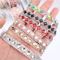 Self-Adhesive Rhinestones Trim Sheet for DIY Crafts Decoration Crystal Strip Rhinestone Sheet Sticker for Garments Shoes
