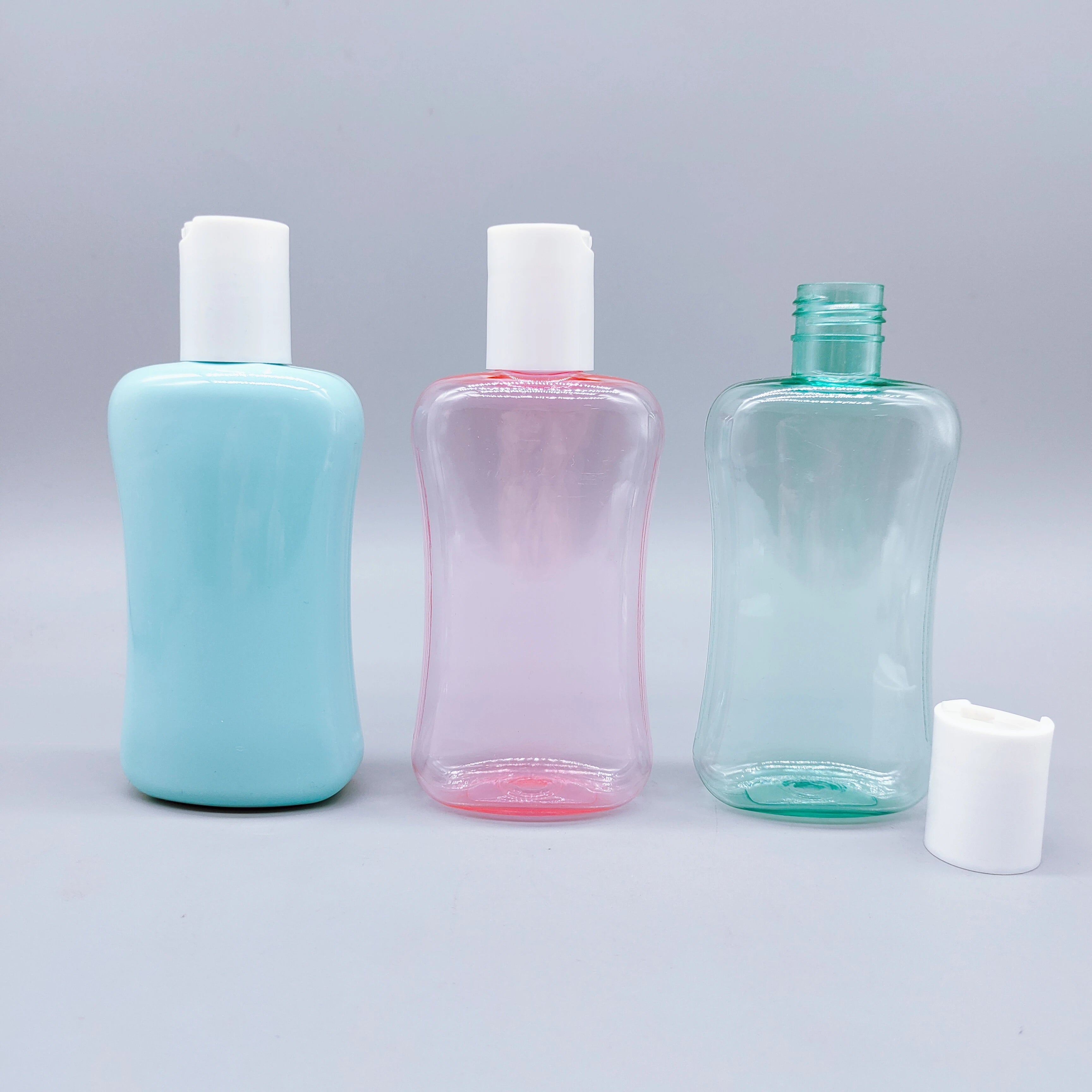 Transparent PET Plastic Bottle 200ml Luxury Squeeze Lid Baby Body Toner Lotion Hand Wash Gel Face Lotion Shampoo Packaging