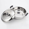 Stainless Steel Gas Induction Cooker Shabu Hot Pot with Steel Lid Soup Pot