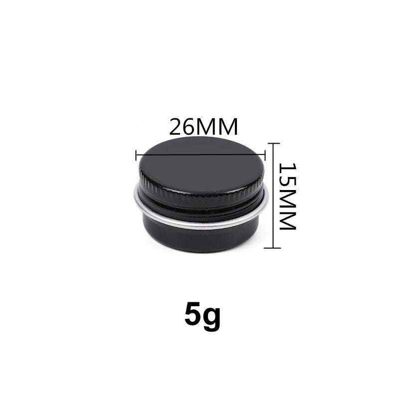 Custom logo 5ml 26*15mm Matte Black Mini Aluminum Jar 5g Tin Can Skincare Packaging Luxury Package Tin Box