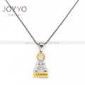 Wholesale Gold Buddha Pendants Stainless Steel Silver with 14k Gold Plated Moissanite Buddha Pendant Necklace