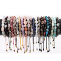 High Quality Natural Stone Irregular Semi-precious Gemstone Quartz Crystal Amethyst Labradorite Custom Logo Beads Bracelet Women