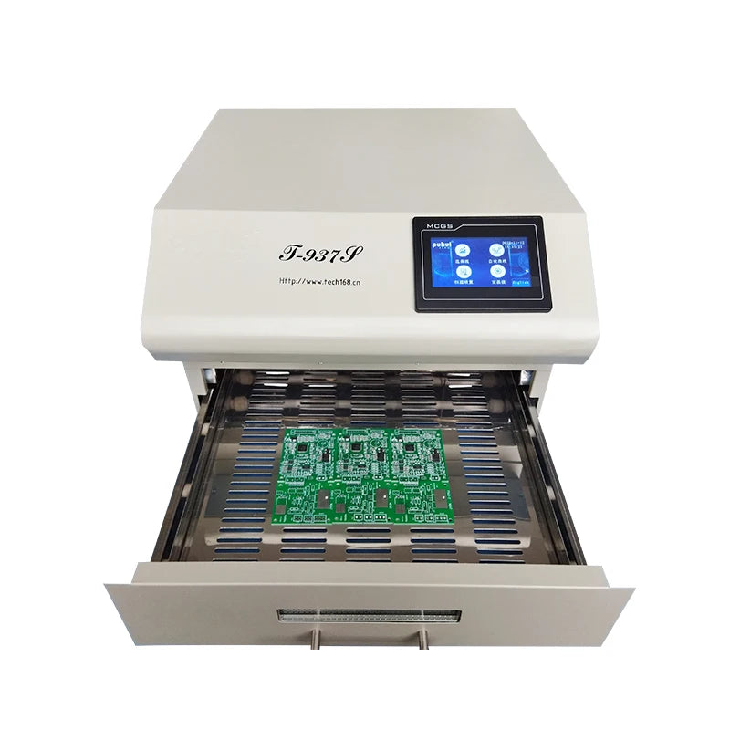 Puhui Factory SMT Desktop Infrared Hot air Lcd Touch Screen Intelligent Lead Free Double Side PCB Welding T-937S Reflow Oven