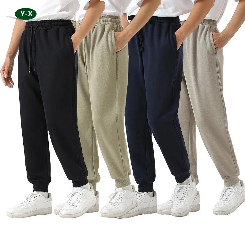 Y-X Custom logo Jogging Pants Women Unisex Terry Cotton Loose Trousers Track Sweat Pants Jogger