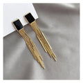 Europe Hot Selling Square Long Tassel Clip Earrings Fashion Non Piercing Long Tassel Ear Clip Earrings for Women