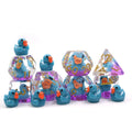 Bulk Wholesale Custom 7pcs Blue Duck Polyhedral Dnd Dice Set Transparent Soft Edge Resin Customizable Duck Shape