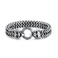 New Arrival Skull 316L Titanium Steel Silver Figaro Chain Bracelets Mens Stainless Steel Vintage Chain Bracelet for Men Jewelry