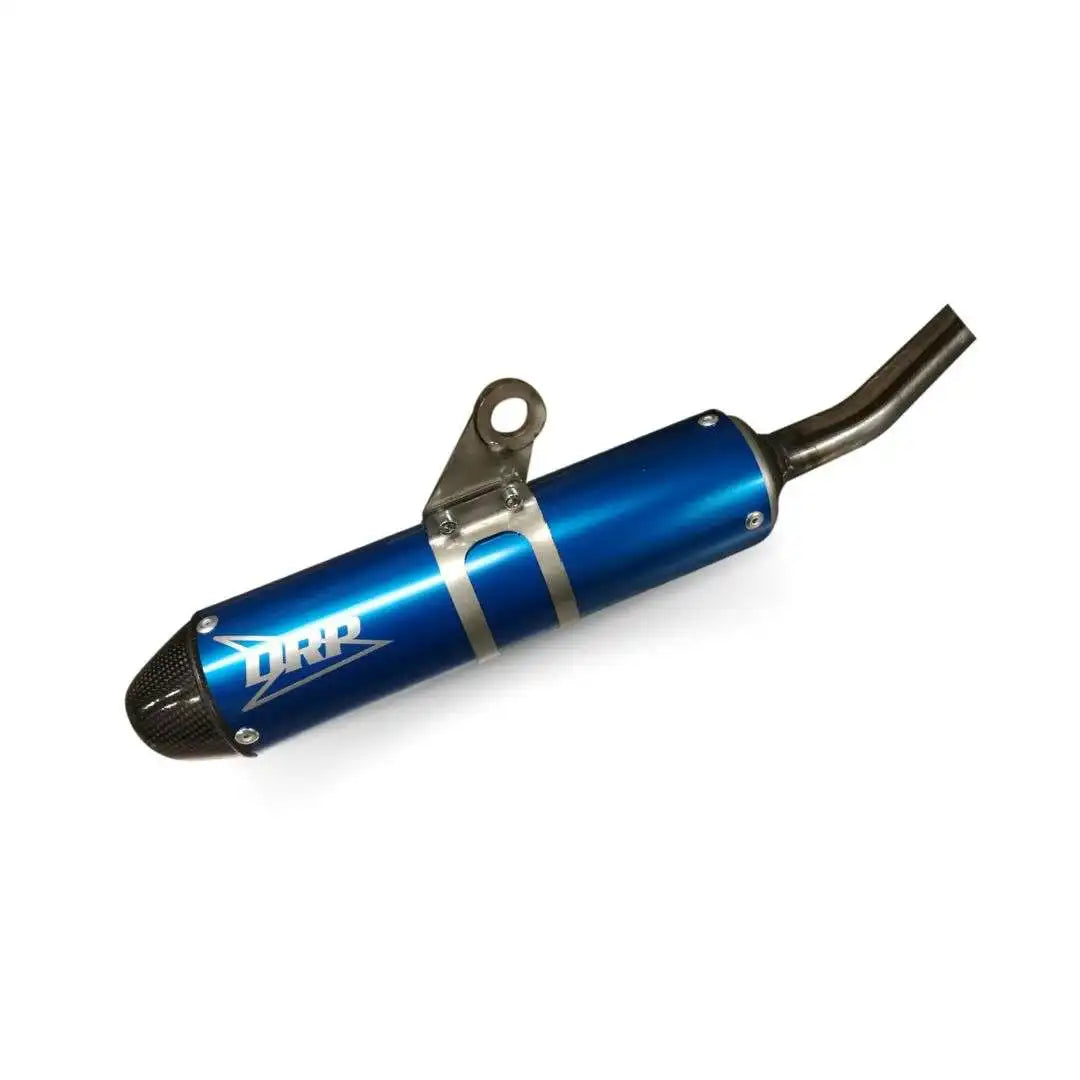 DRP Blue Silencer with Carbon End Cap for Husqvarna CR 125 98-08 Long Needle Pipe Fittings Made in Italy