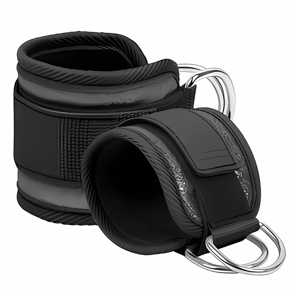 2024 Custom Logo Gym Cable Machine Kickback Cuff Attachment Adjustable Nylon Ankle Weight Straps for Exercise Protection