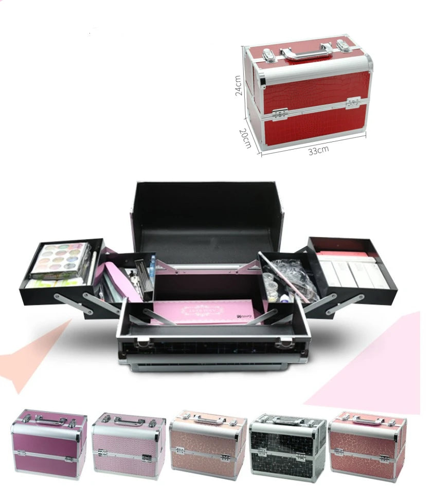 Hot Selling Portable Women Beauty Tatoo Luggage Travel Makeup Cosmetic Bags Cases
