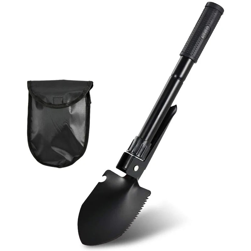 High Carbon Steel Folding Shovel Camping Survival Shovel Collapsible Tactical Shovel - Tri-Fold Handle