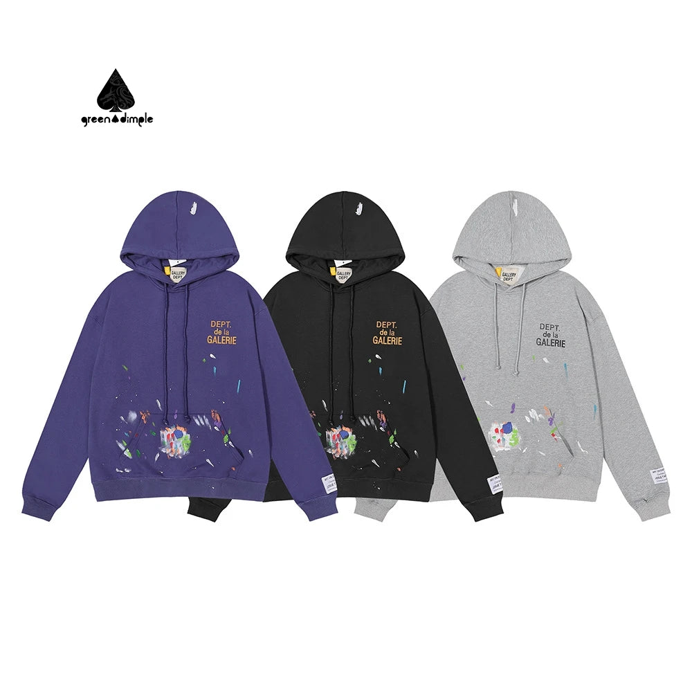 Green Dimple Custom Printing Women's Hooded Sweatshirt Hip Hop Street Graffiti Oversized Unisex Slogan Jacket for Winter