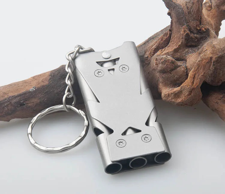 Portable Outdoor Metal Three Canal Survival Rescue Safety Sports Silver Whistle