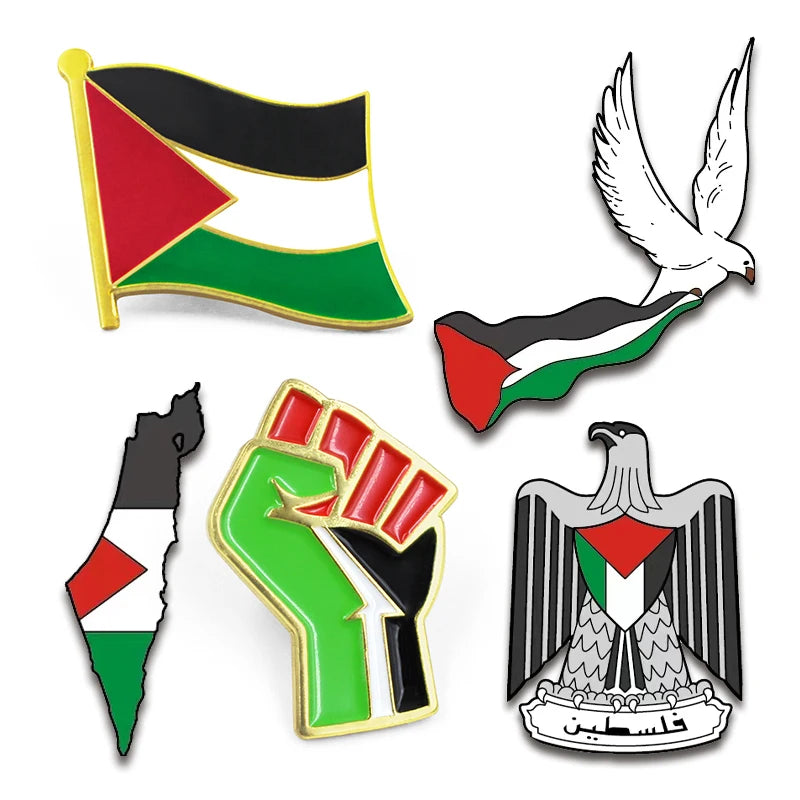 Custom Save Gaza Free Palestinian Scarf Brooch Soft Enamel Badge Country Flag Lapel Pin Decorations Souvenirs Palestine Pin