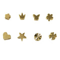 JS1621 Tiny Small Mini Gold Plated Brass Star Heart plum Blossom Flower Crown Butterfly Spacer Beads for Jewelry Making