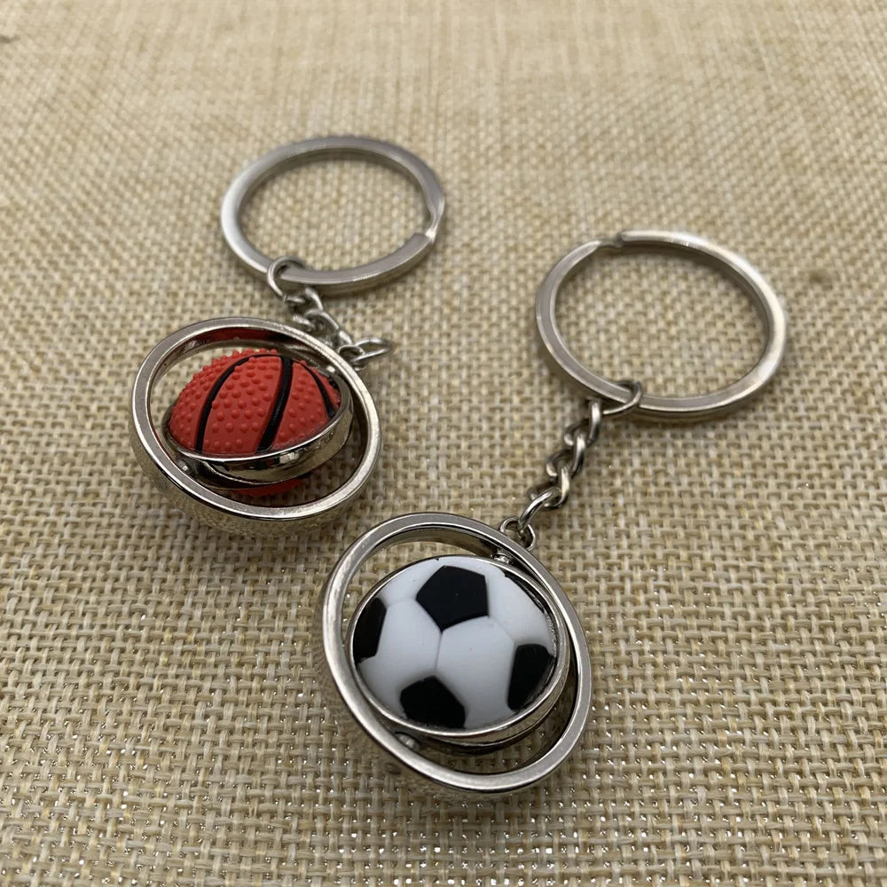 Hot Sales Customizable Stainless Steel Sports 3D Football Basketball Baseball Portable Rectangle Shape Promotional Keychain