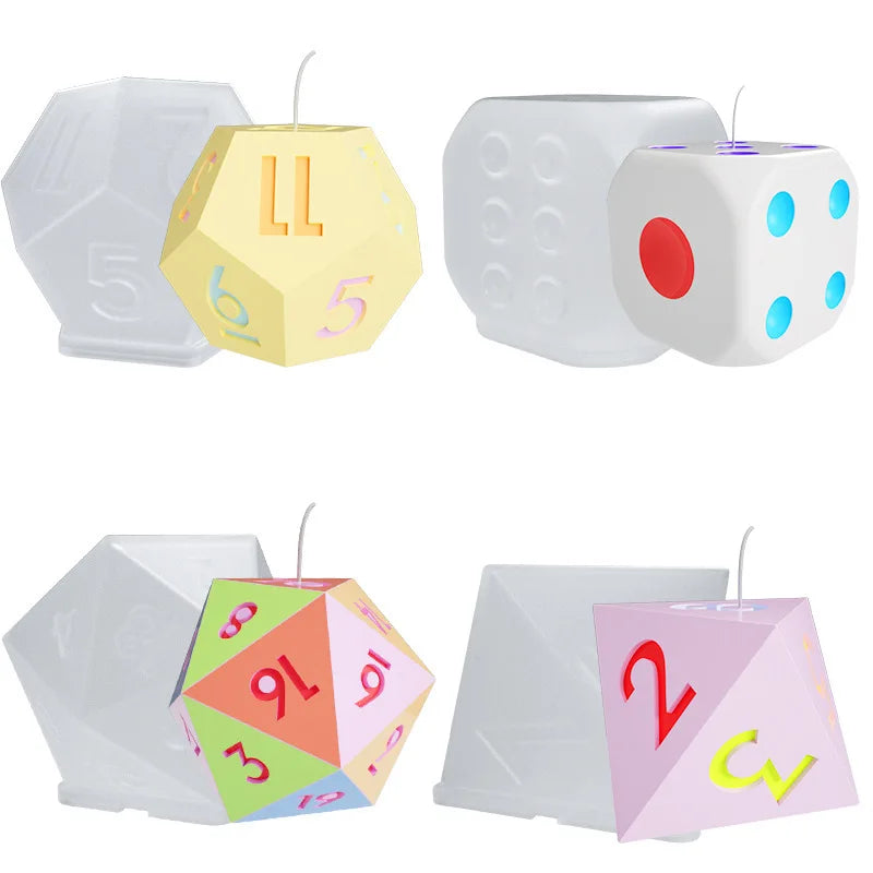 Early Riser Dice Shape Silicone Mold Cake Mouldings Candle Plaster Aromatherapy Cake Tools Kitchen Toys Garden Ornaments