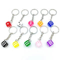 Cute Resin Colorful Dice Keychain Charms Key Ring Pendants for Women Men Car Keyholder Handbag Decor DIY Key Chain Gifts