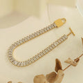 Wholesale 18k Gold Plated Stainless Steel Cubic Zirconia Diamond Iced Out Crystal Tennis Chain Lock Padlock Bracelet
