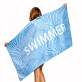 Microfiber 59x30 Inch Beach Towel Super Soft Quick Dry Swim Blanket for Summer Travel Digital Print for Pool or Beach