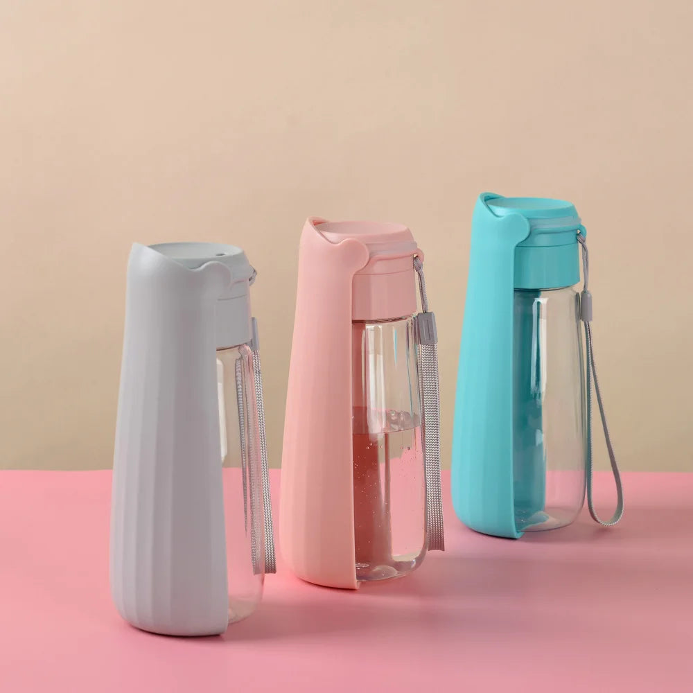 Solid Pattern Portable Plastic Water Cup for Pet Dogs & Cats Outdoor Travel Accompaniment for Food Use
