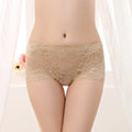 `Traceless and Mid Waist Women Lace Underwear Panty Ladies Boyshorts Ladies Panties Lace