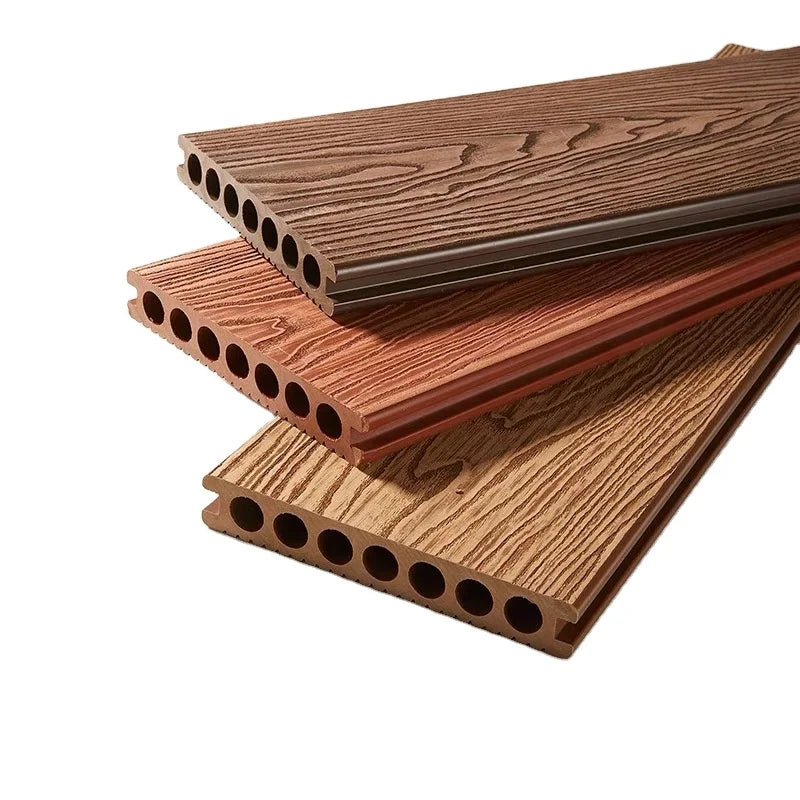 Newly Designed Round Hole WPC Decking Boards Wood Plastic Composite Co-Extrusion Flooring for Outdoor Garden & Swimming Pool