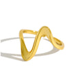 Trendy Design Wave Ring Minimalist Silver Rings Women 925 Sterling Gold Adjustable Ring