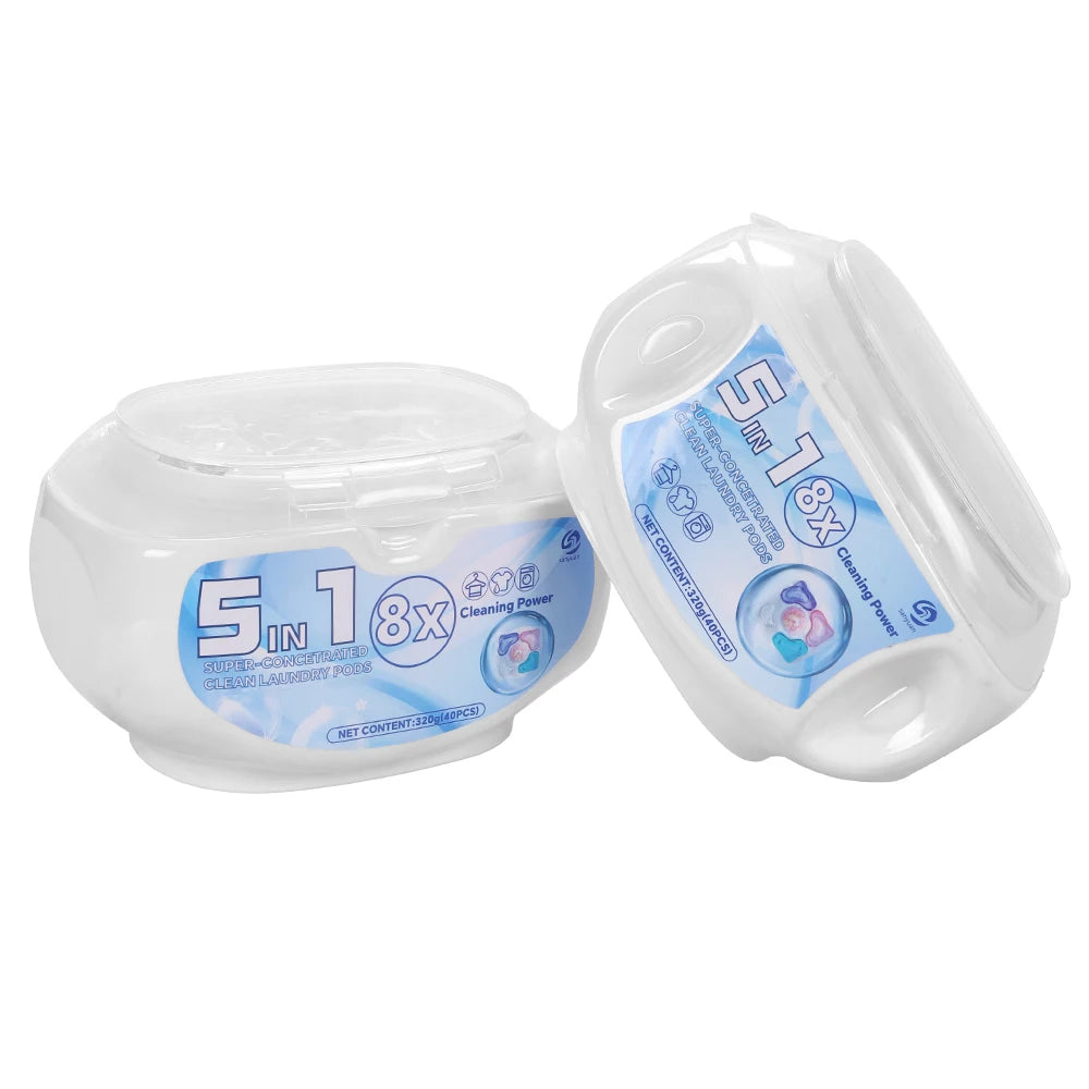 Manufacturer Wholesale OEM ODM Bulk Disposable Liquid Gel 5in1Laundry Detergent Capsules Pods Stain Removal Soap Washing Clothes