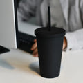 Wholesale Straw Cup Plastic 16 oz Skinny Tumbler Water Milk Coffee Mugs Candy Color Slim Juice Acrylic Cup with Straw and Lid