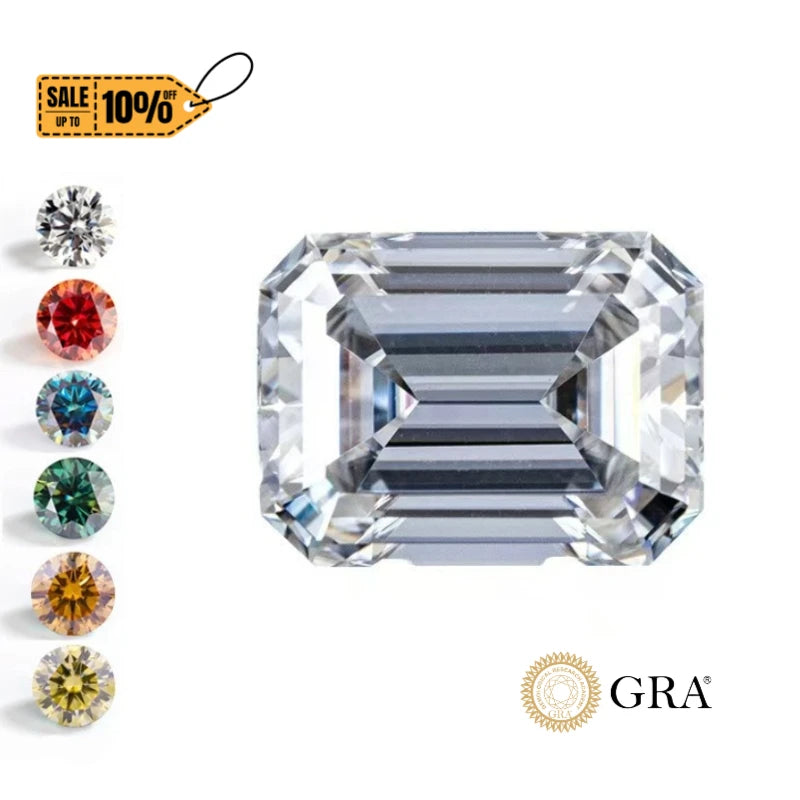 Loose Gemstone Stone Diamonds D Color VVS VS1 Emerald Cut Excellent Cut Moissanite Loose Moissanite