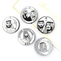 Black Nickel Saudi National Day Brooches Pins Prince Mohamed Bin Salman Mohammed Ben Abdulaziz MBS Magnetic Pin Badge