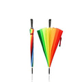 Wholesale Custom 21 Inch 16 Bone Umbrellas Metal Frame Rainbow Straight Umbrella Semi Automatic