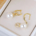 E2280 11-12mm DIY Natural Freshwater Pearl Charm Earrings Mounting Accessory 925 Sterling Silver Gold Plated  Jewelry for Women