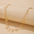 Fashionable Geometric Tassel Hollowed Out Round Irregular Single Layer Simple Necklace for Women's Necklace