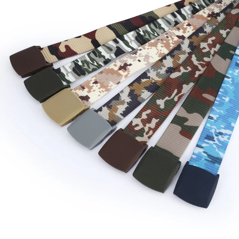 Manufacturers Hot-selling Camouflage Belt Outdoor Training Mountaineering Nylon Polyester Canvas Camping Lightweight Belt