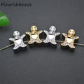 Jewelry Findings Anti Rust 18K Gold Plated CZ Pave Christmas Festival Gift Spacer Beads for DIY Jewelry Bracelet Making
