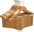Premium Wooden Hangers 360-Degree Rotatable Hook Durable Slim Shoulder Grooves Lightweight Hangers for Clothes