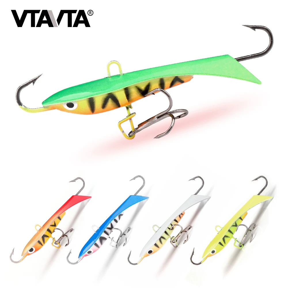 Vtavta 60mm 9.5g Luminous Bass Sinking Hard Artificial Bait Winter Balancer Lead Jigging Lure Metal Jig Ice Fishing Lures