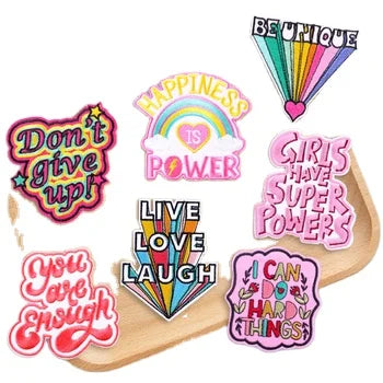 Girls' Embroidered Iron on Patches on Clothes DIY Badge Custom Emblem Manufacture Wholesale Patches