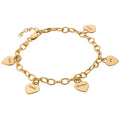 Factory Wholesale Stainless Steel Gold Heart Charm Bracelet Engraved Pendant Mothers Day Jewelry