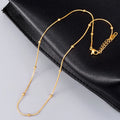 Non Tarnish Stainless Steel Herringbone Chain Choker Necklace Gold Plated Titanium Steel Beaded Chain Necklace