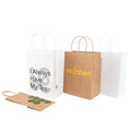 Wholesale OEM Brand Logo Printed Classic Kraft Paper Shopping Bag Women's Cloth Pack with Ribbon Handles