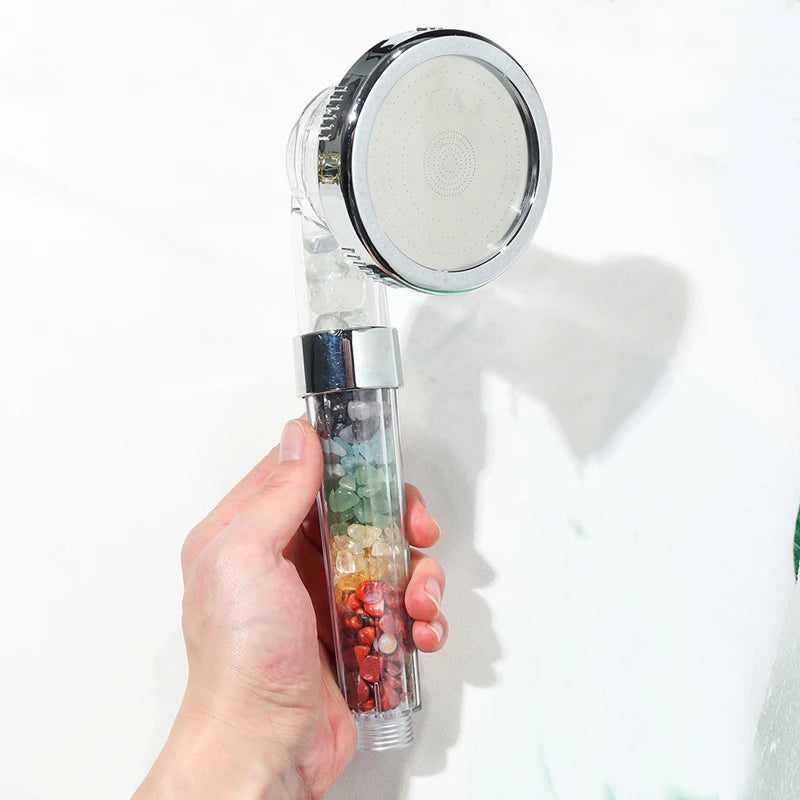 Wholesale Shower Head Spiritual Gemstone Natural Crystal Seven Chakras Chips Shower Head