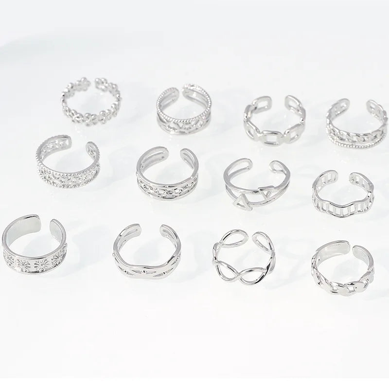 Cross Border Summer Beach Jewelry Foot Ring Copper Plated 18K Gold Opening Fine Jewelry Toe Rings for Women