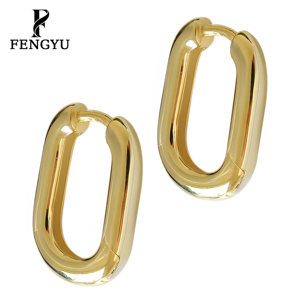 18K Gold Plated Oval Hoop Earrings Women 925 Sterling Silver Fashion Minimalist Earring Custom Designer Fine Jewelry Wholesale
