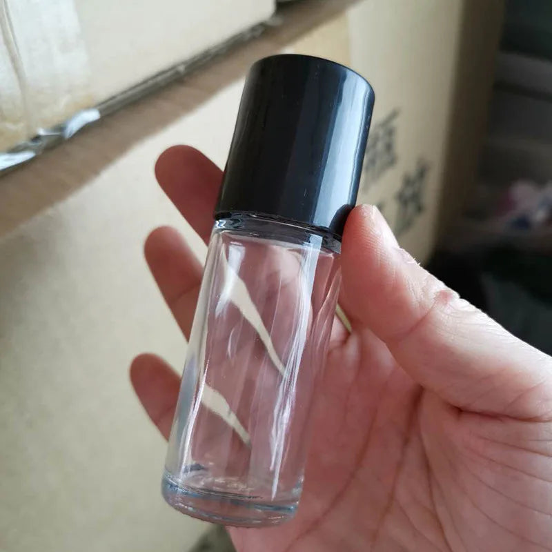 30ml Glass Roller clear Deodorant Perfume Glass Roll on Bottle with Plastic Cap and Baller