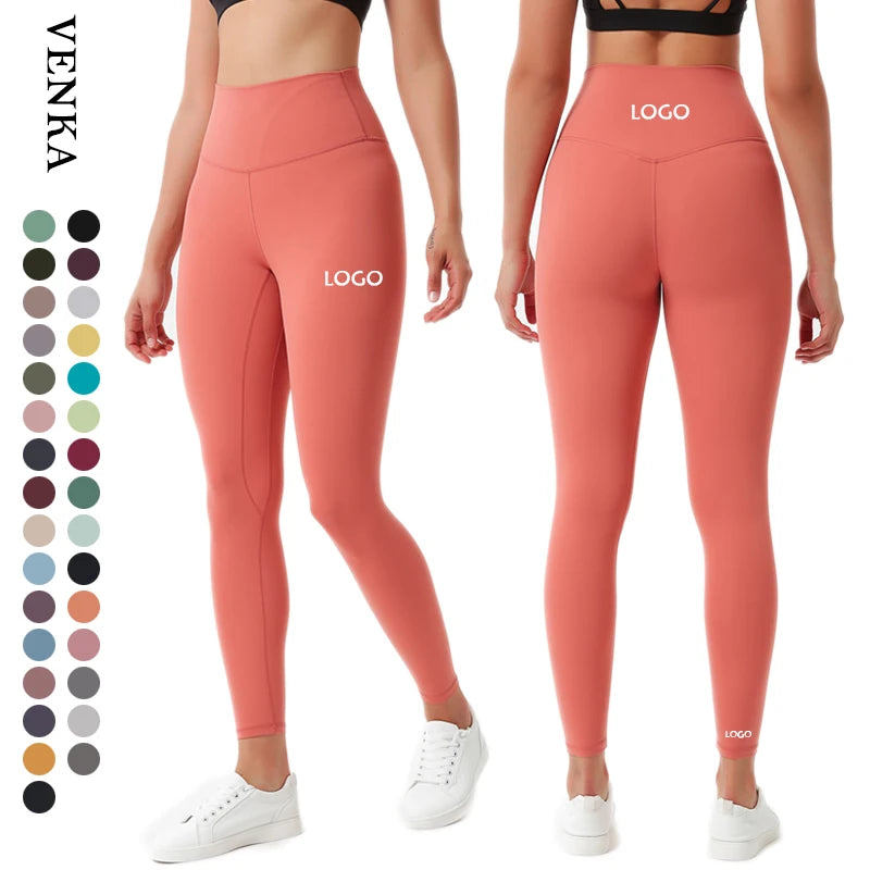 Womans Fitness Gym Tights Inside Key Pocket Custom Logo Nylon Compression High Waist Women Yoga Pants Leggings