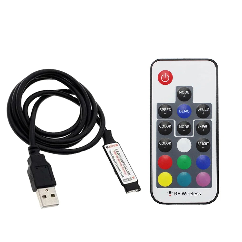 DC5-24V Mini 11Keys RF Wireless Led Remote Led Dimmer Controller for Single Color Light Strip SMD5050/3528/5730/3014