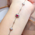 Wholesale 925 Sterling Silver 4mm*5mm Oval Cut Natural Ruby Bracelet Classic Gold Plating Jewelry Accessories for Women's Party